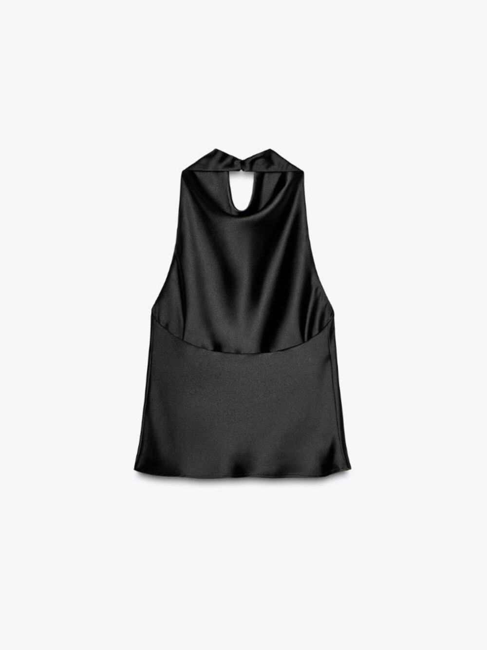ZARA Satin Effect Cowl Halter Top | Open Back | Black | NWT | Size XS, S, M & L - Picture 9 of 15